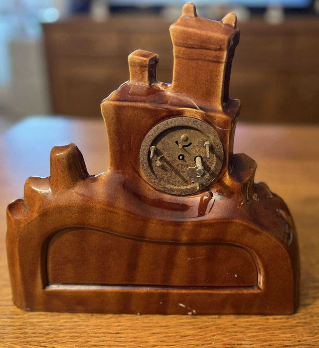 Zegar Scheurich & Greulich II połowa XXw Porcelana Kominkowy