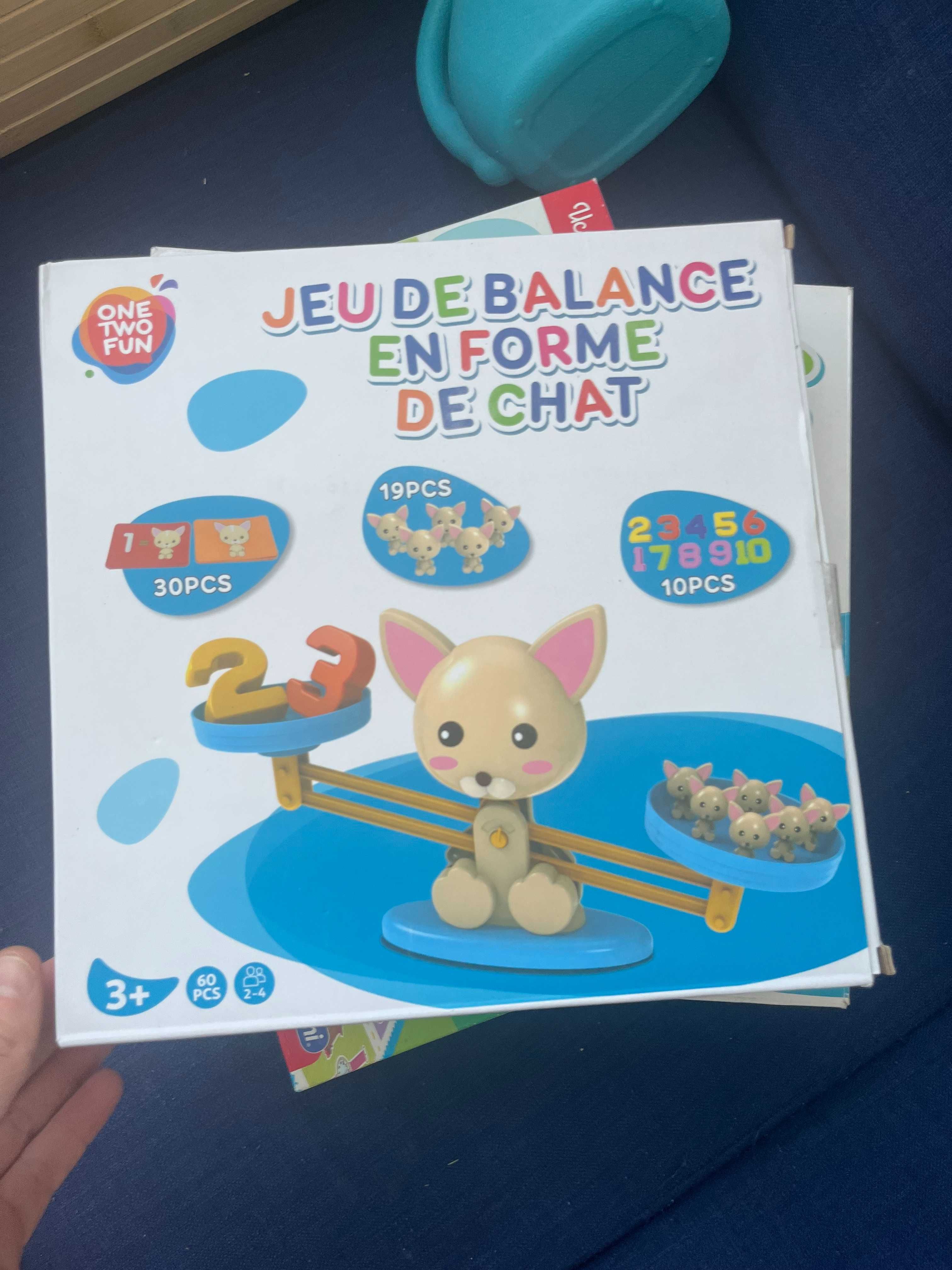 Gra edukacyjna – Waga w kształcie kotka – One Two Fun – 60 elementów