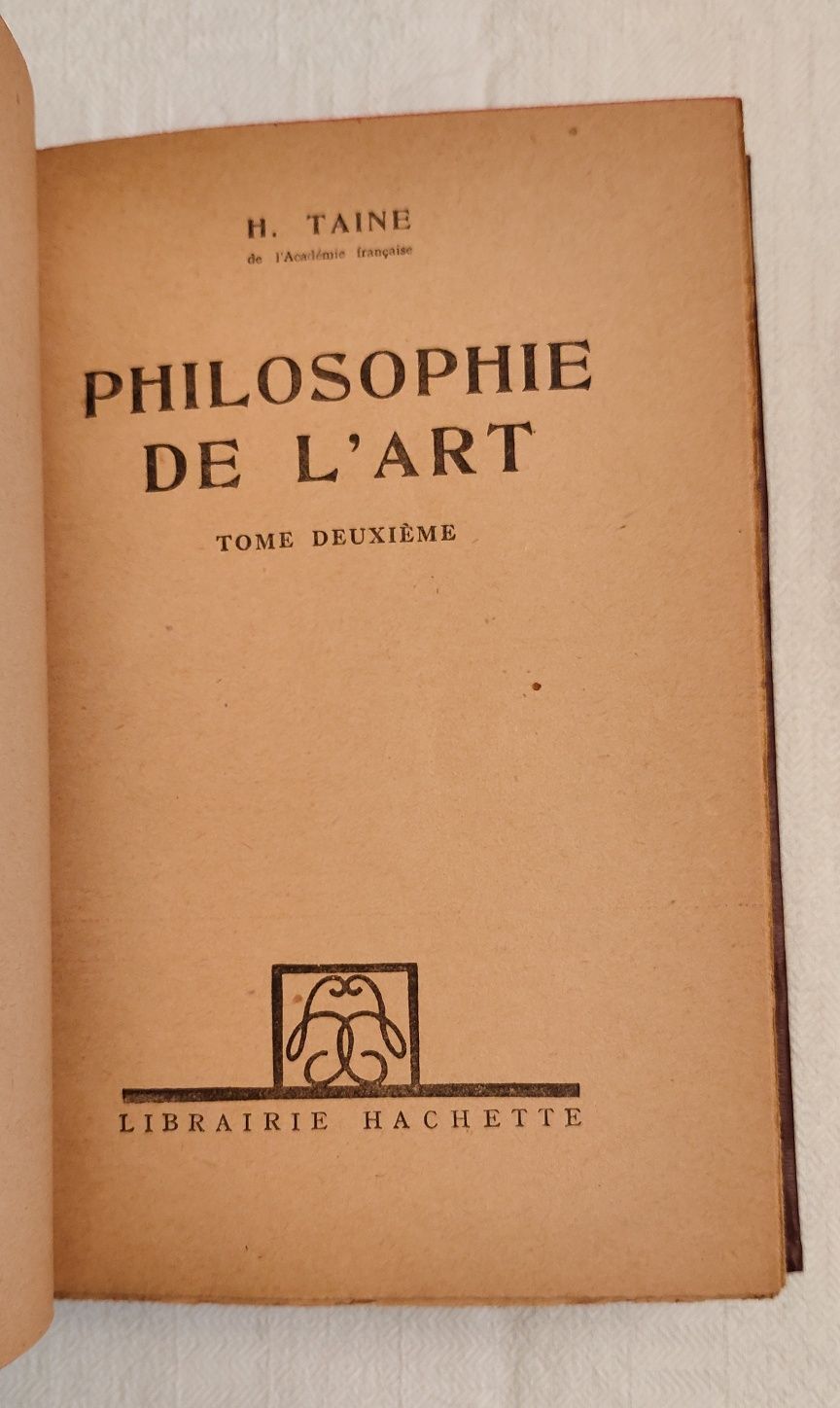 Philosophie de L'art I e II H. Taine