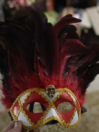 Карнавальная маска пір’я натуральне