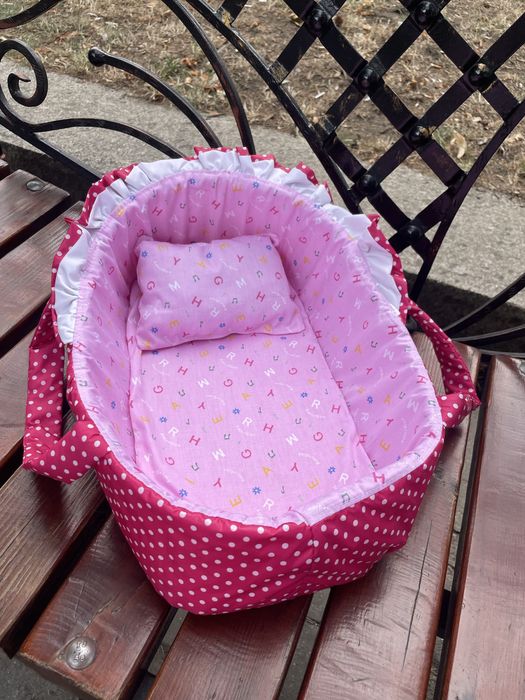 На подарунок! Колиска сумка для ляльки 30-35 см люлька ліжечко