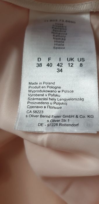 Spodnie długie kolor pudrowy róż