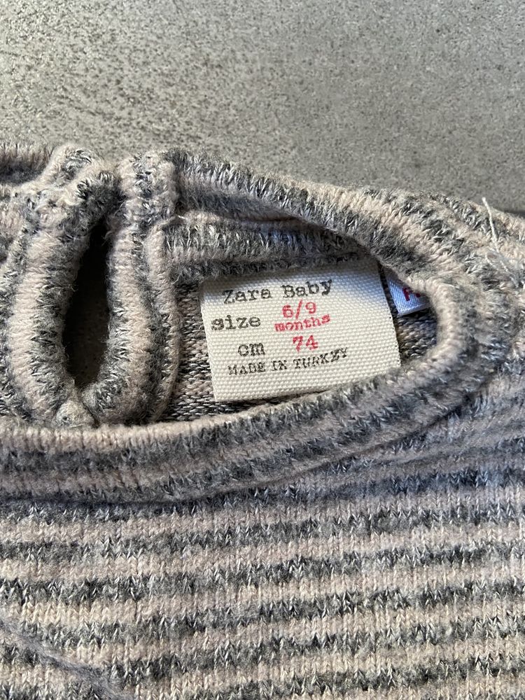 ZARA 74 cm sweter sweterek z falbankami