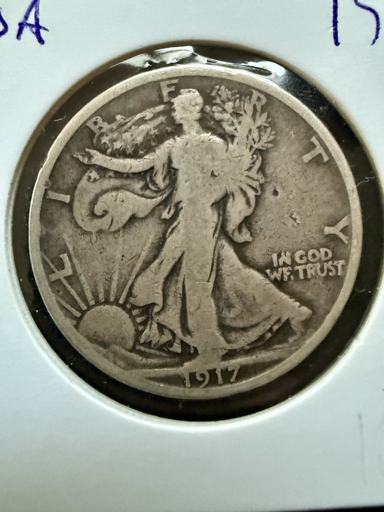 1/2 (pół dolara) 108 lat Srebro. $ Dolar