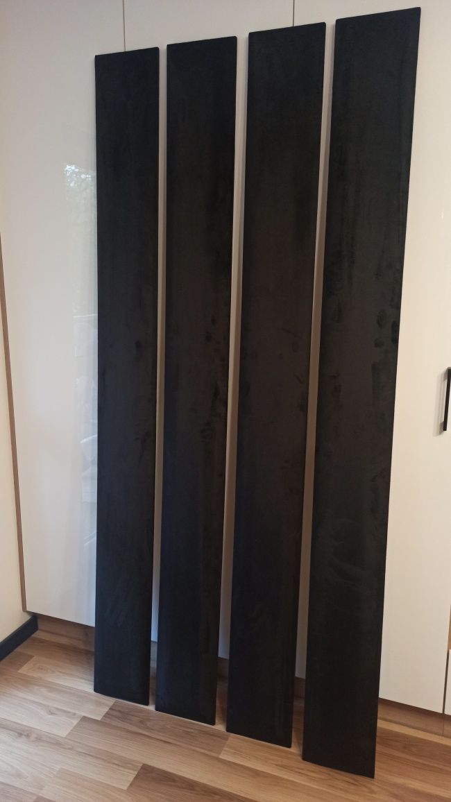 Panele tapicerowane 250x20cm czarny Velvet welur plusz 10szt wysyłka