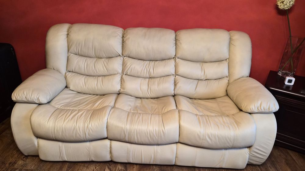 Kanapa skórzana 3 osobowa + fotel