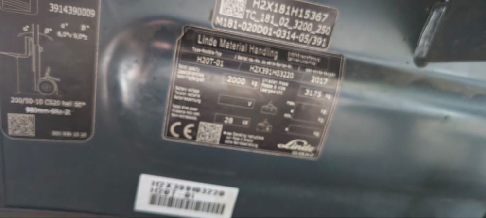 Wozek widlowy LINDE H20-T01