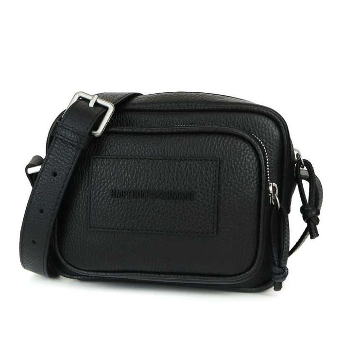 EMPORIO ARMANI skórzana listonoszka torba męska BLACK