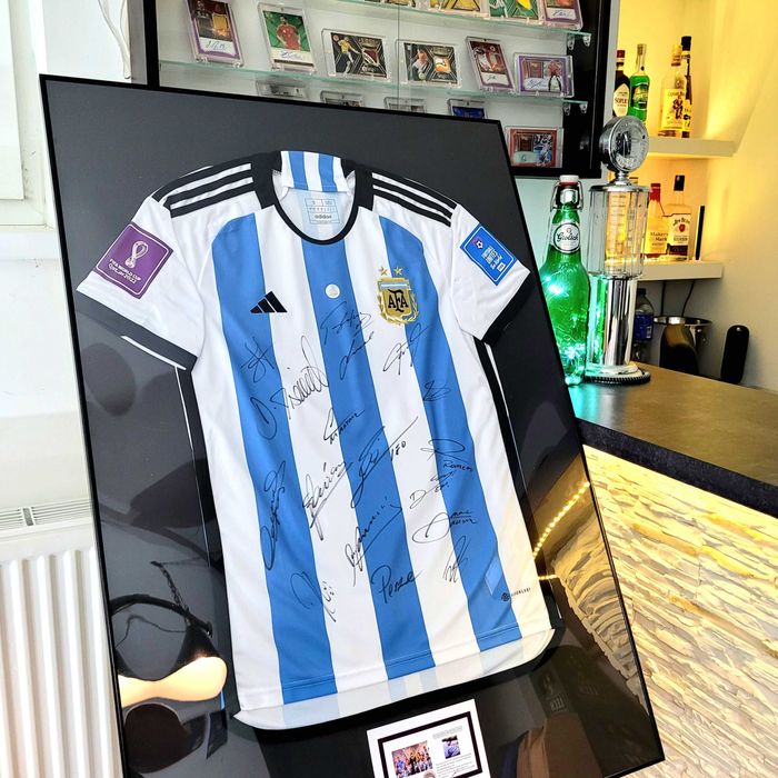 Koszulka Mistrzostw Świata 2022 Argentyna Messi autografy + certyfikat