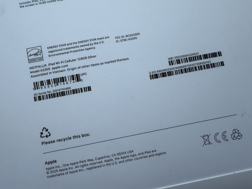 Новий Apple iPad 11th (a16) 128gb Wi-Fi+LTE Silver