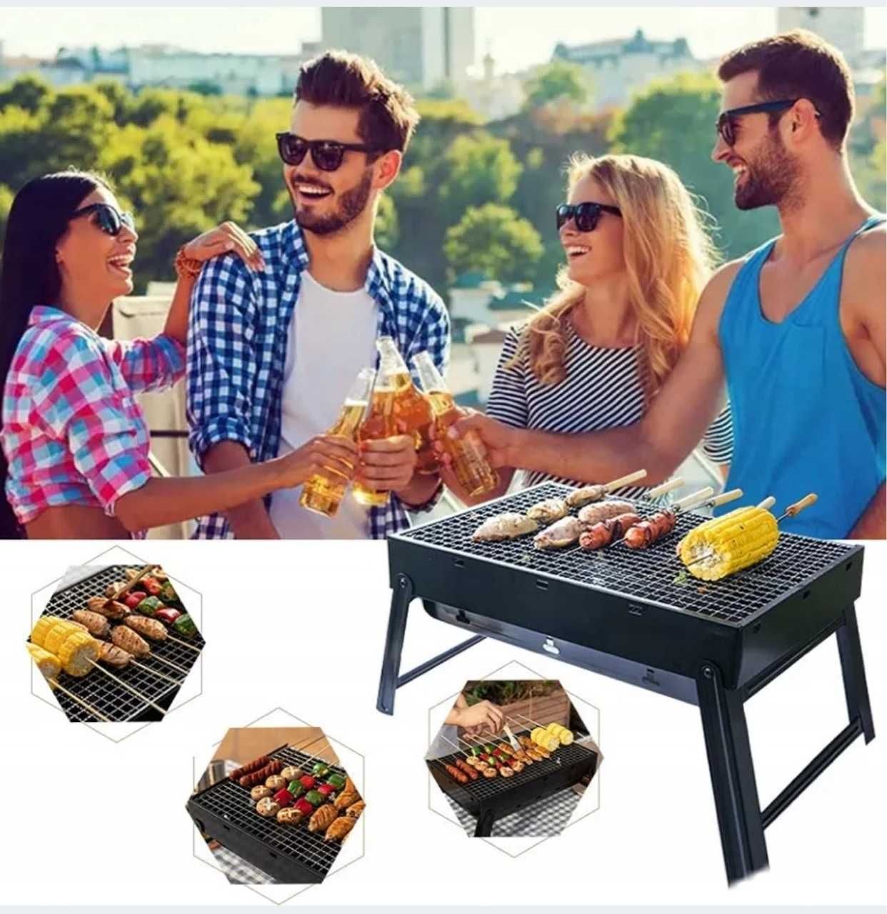 Przenośny składany grill turystyczny walizka – idealny na kemping