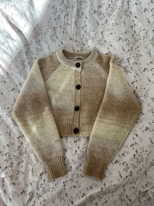 ZARA krótki kardigan sweter ombre pastelowy