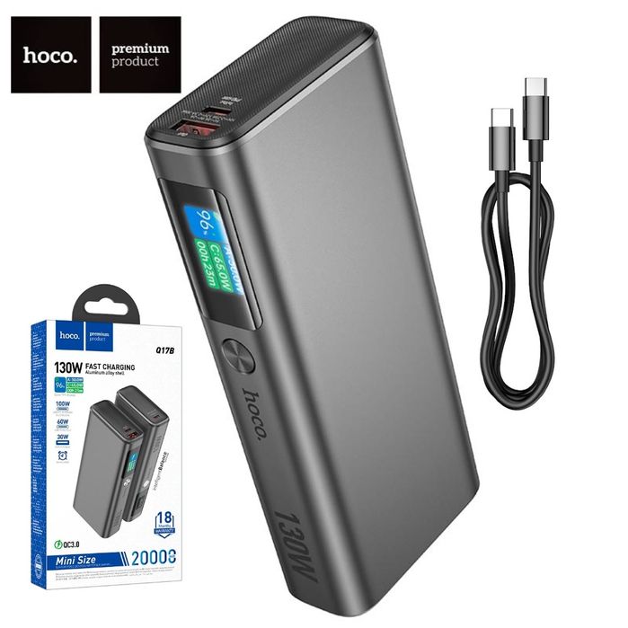 Повербанк Hoco 130W Q17B кабель зарядка ноутбук аккумулятор MacBook