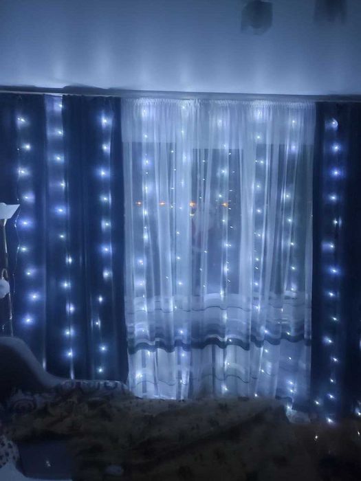 ОПТ Гірлянда штора 3*3, 3*2 метра USB з пультом Робота від повербанка