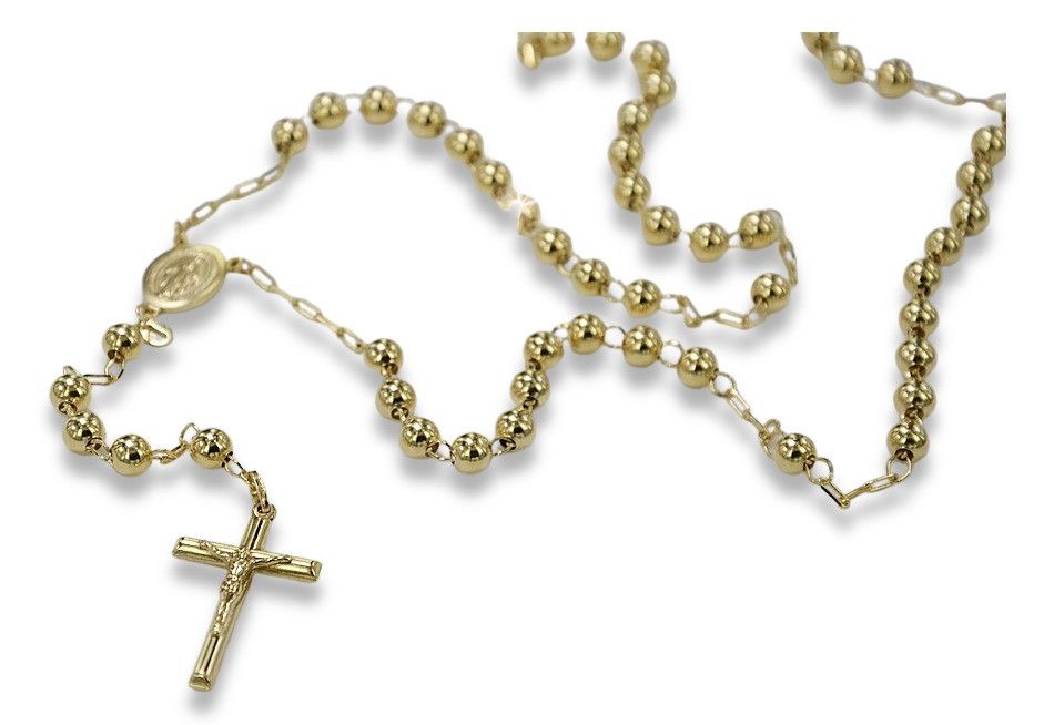Złoty różaniec 14k 585 włoski łańcuszek rcc012y 50cm