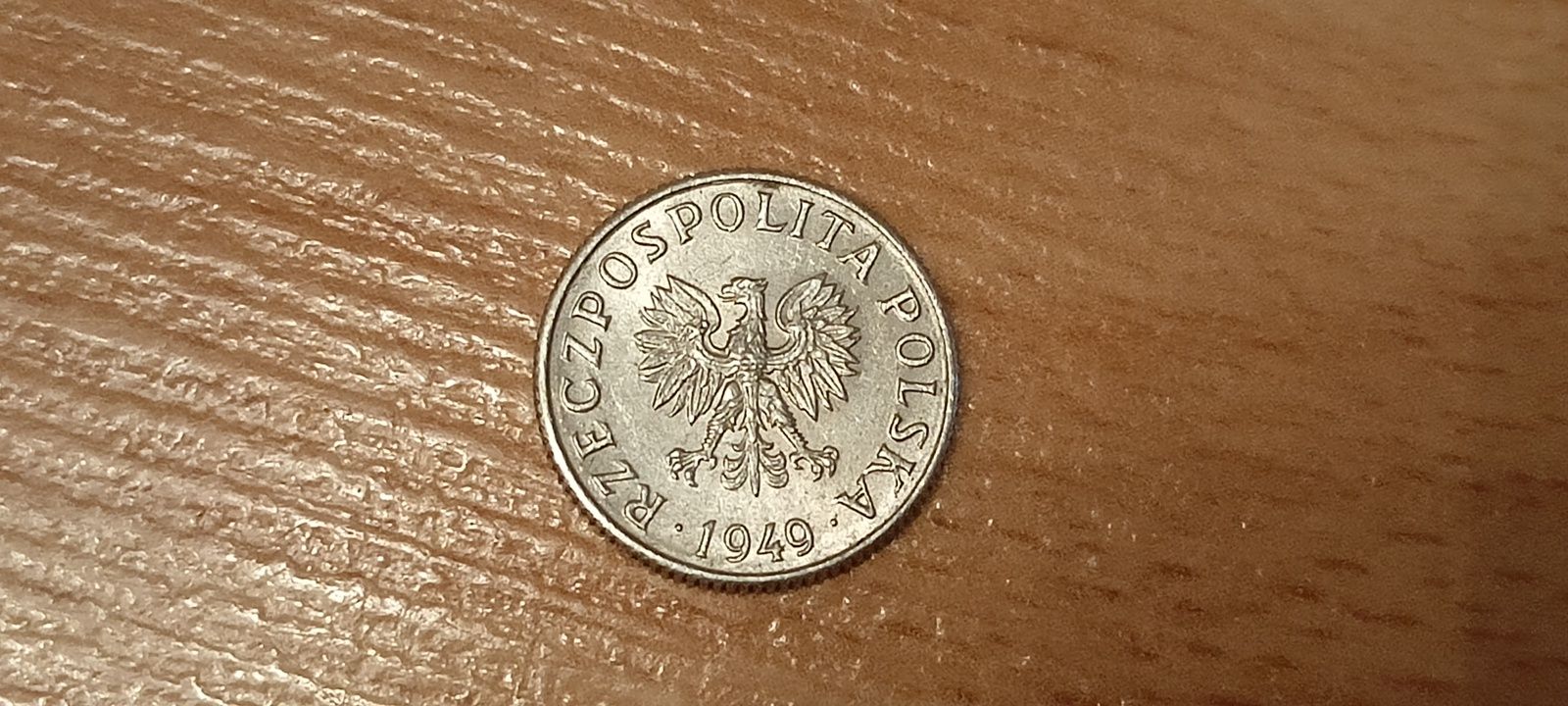 Moneta 1 grosz z roku 1949