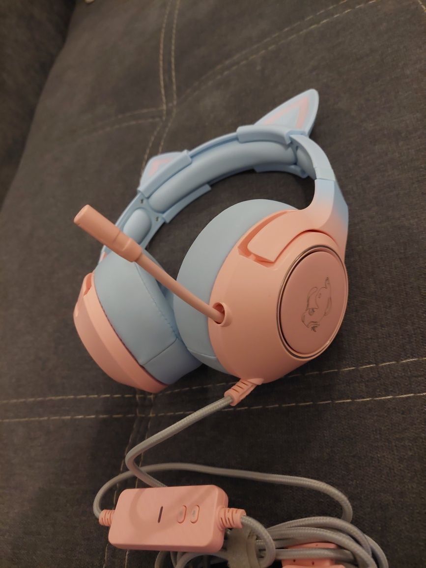 Headset Gamer com orelhas Rosa