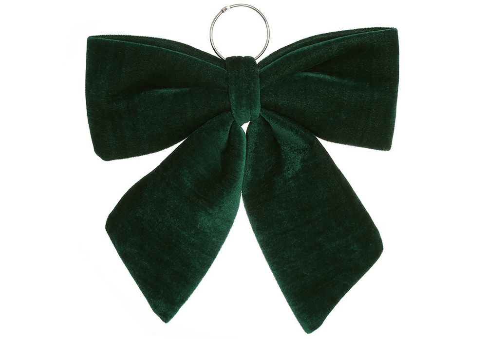 Бант новорічний оксамитовий смарагдовий 34 см