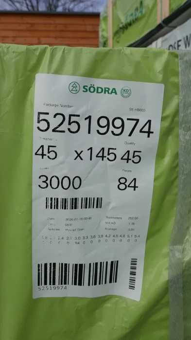 Kantówka, drewno konstrukcyjne świerk C24 45x145mm Södra TANIO DOSTAWA