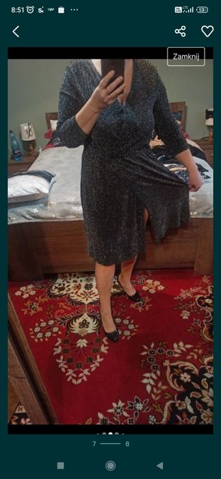 Sukienka ze srebrną nicią l/xl