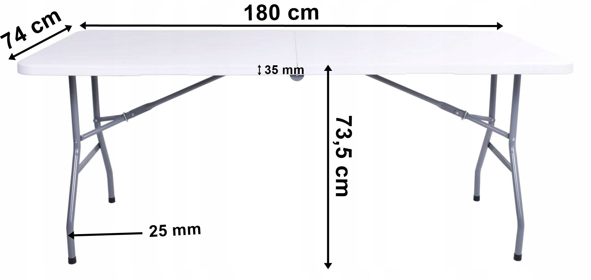 STÓŁ OGRODOWY Składany CATERINGOWY Bankietowy Gruby BLAT 180 cm