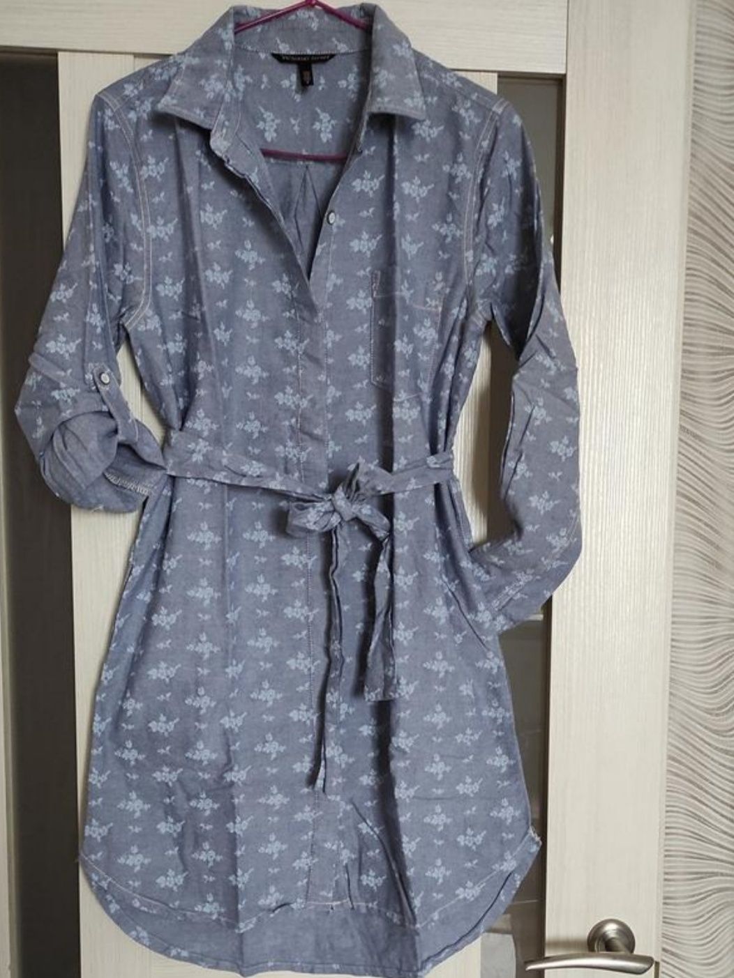 Джинсовые платье рубашка, пояс Victoria's secret с карманами, оригинал