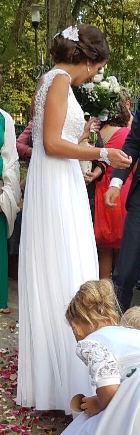 Suknia ślubna koronka i jedwab