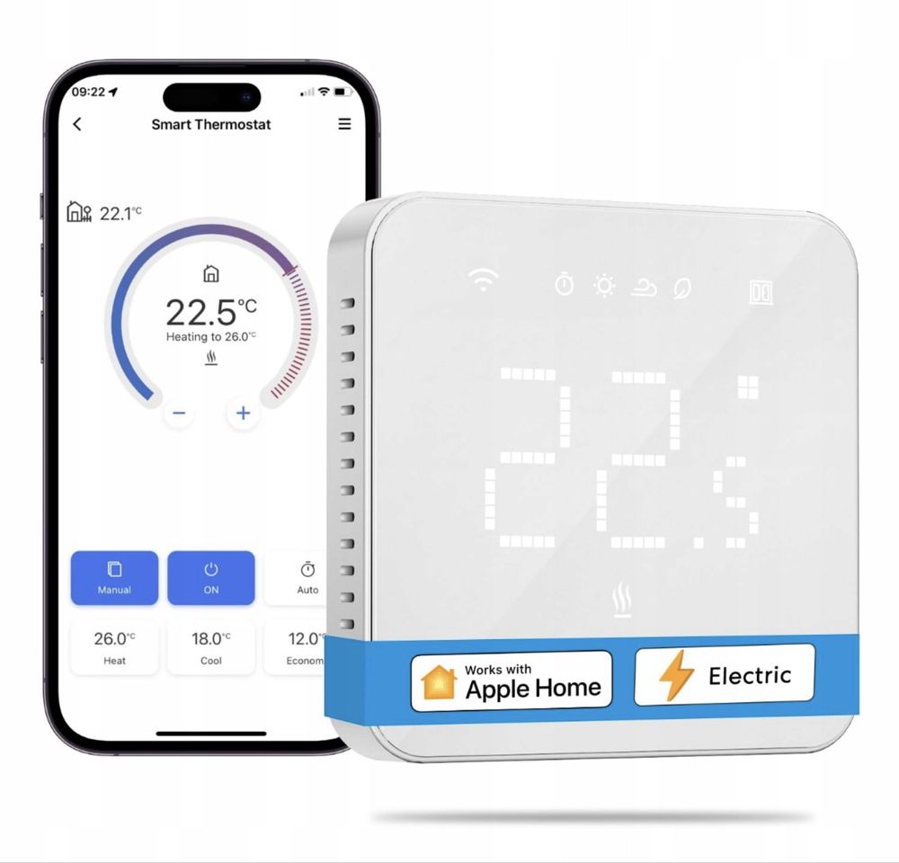 Meross Termostat do bojlera Wi-Fi HomeKit MTS200BHK