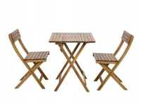 Stół i 2 krzesła ogrodowe / balkonowe Akacja drewno Składane * NOWE* !
