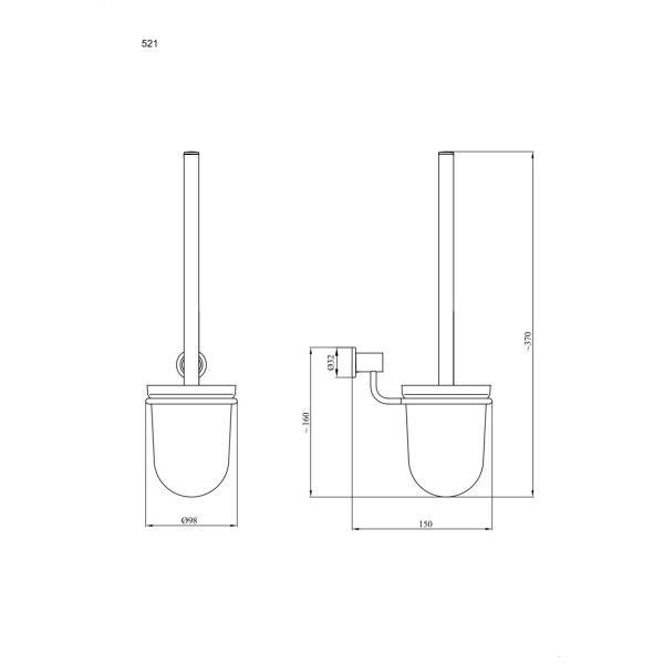 Szczotka wc ANDEX Sanibella 521B biała