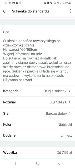 Sukienka dk standardu