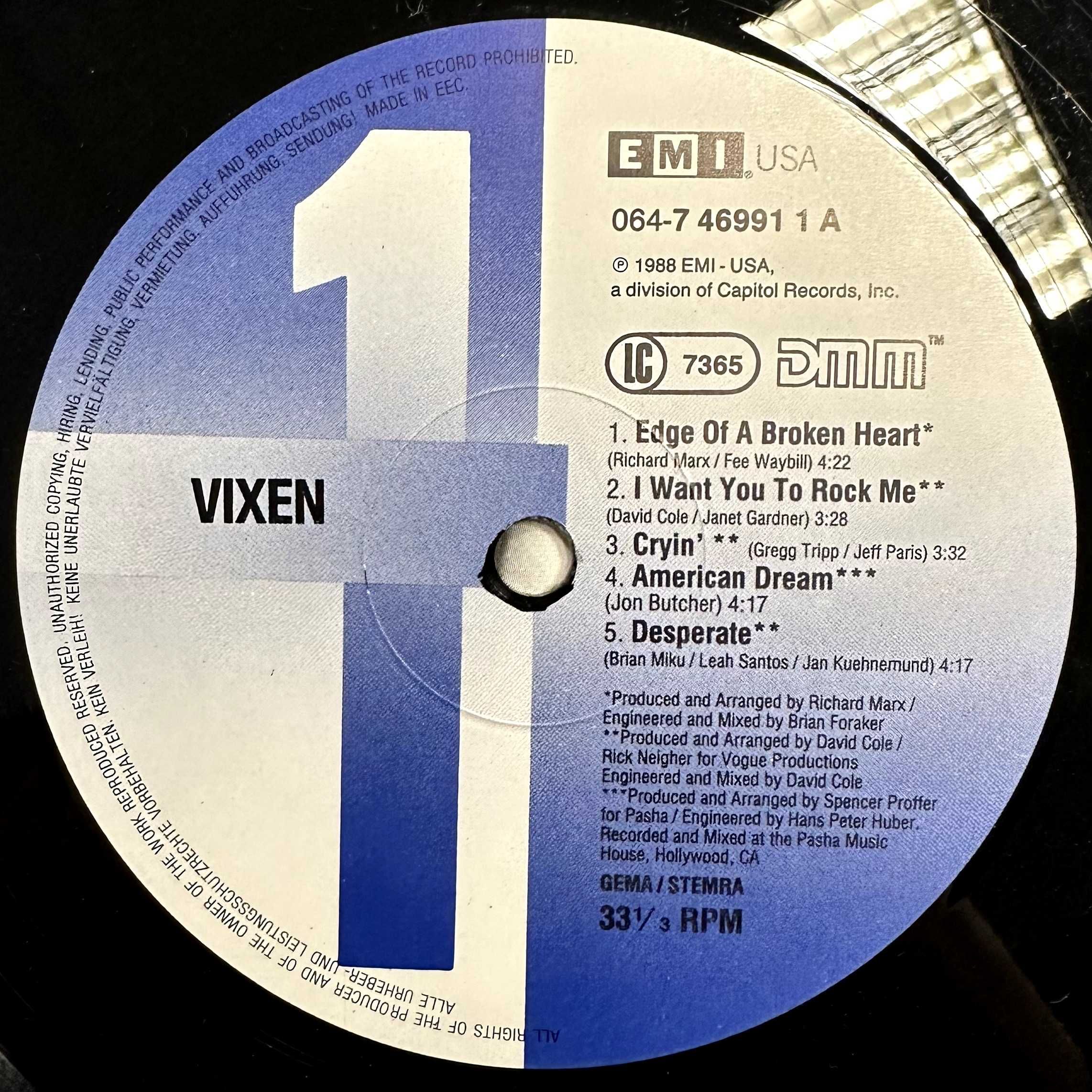 Vixen (Vinyl, 1988, US)