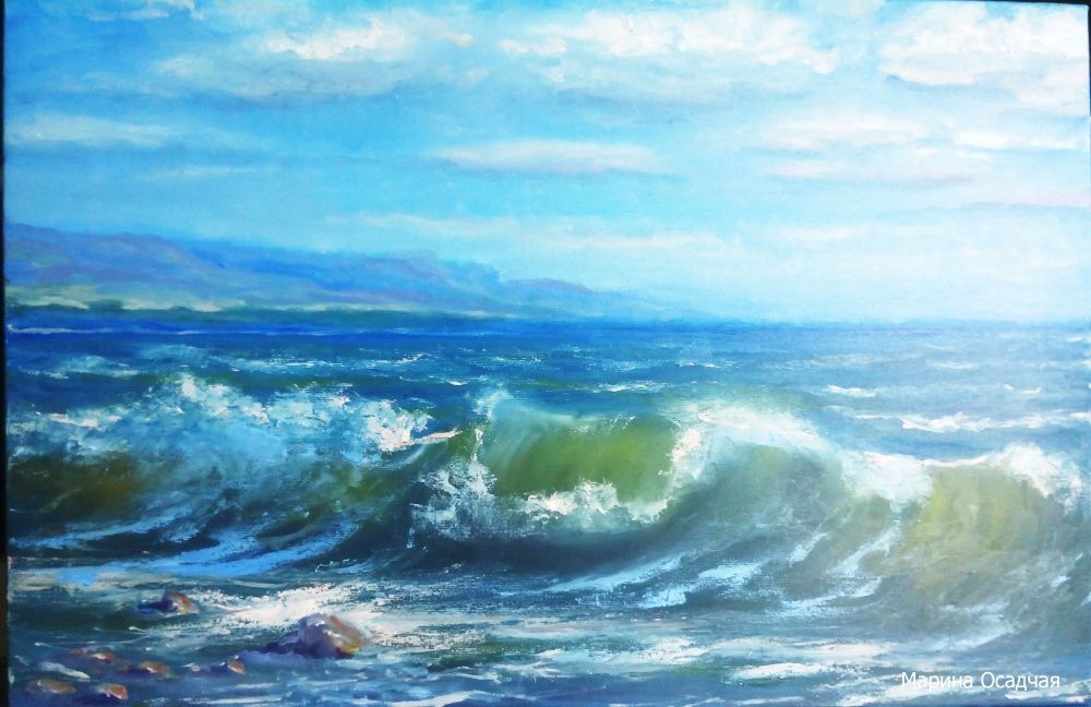 Картина море морской пейзаж картина маслом картина цветы живопись