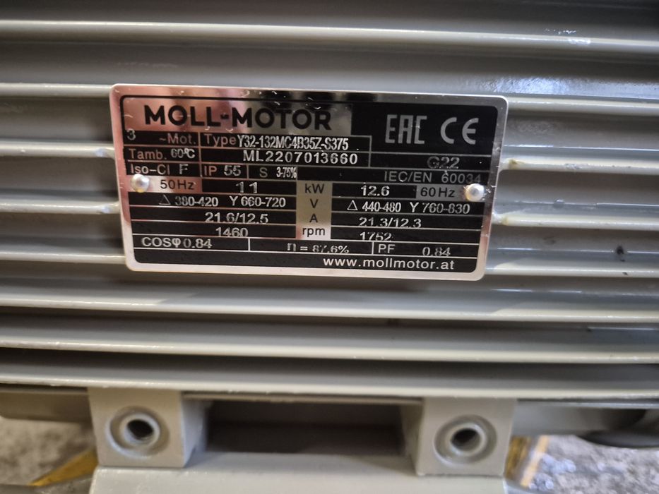 Silnik elektryczny 11 kW 1460 obr. Praktycznie nowy