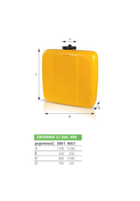 Zbiornik opryskiwacza płaski ZJ 300 -SOLIDNY-