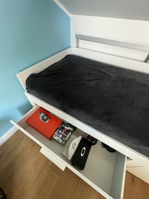 łóżko ikea brimnes białe