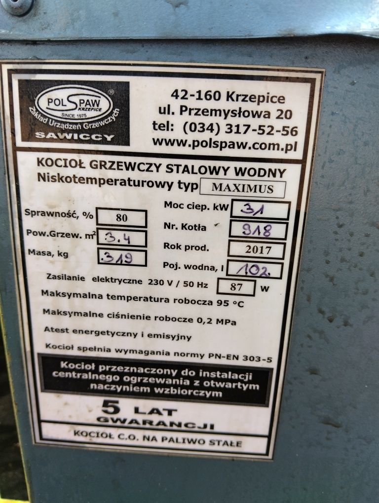 Części do pieca C.O Polspaw