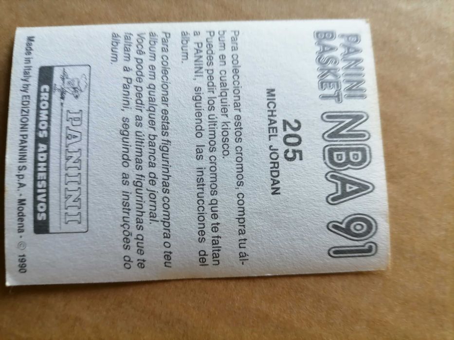 Cromos Basket NBA 91 MICHAEL JORDAN  Nºs u61 e 205 Panini