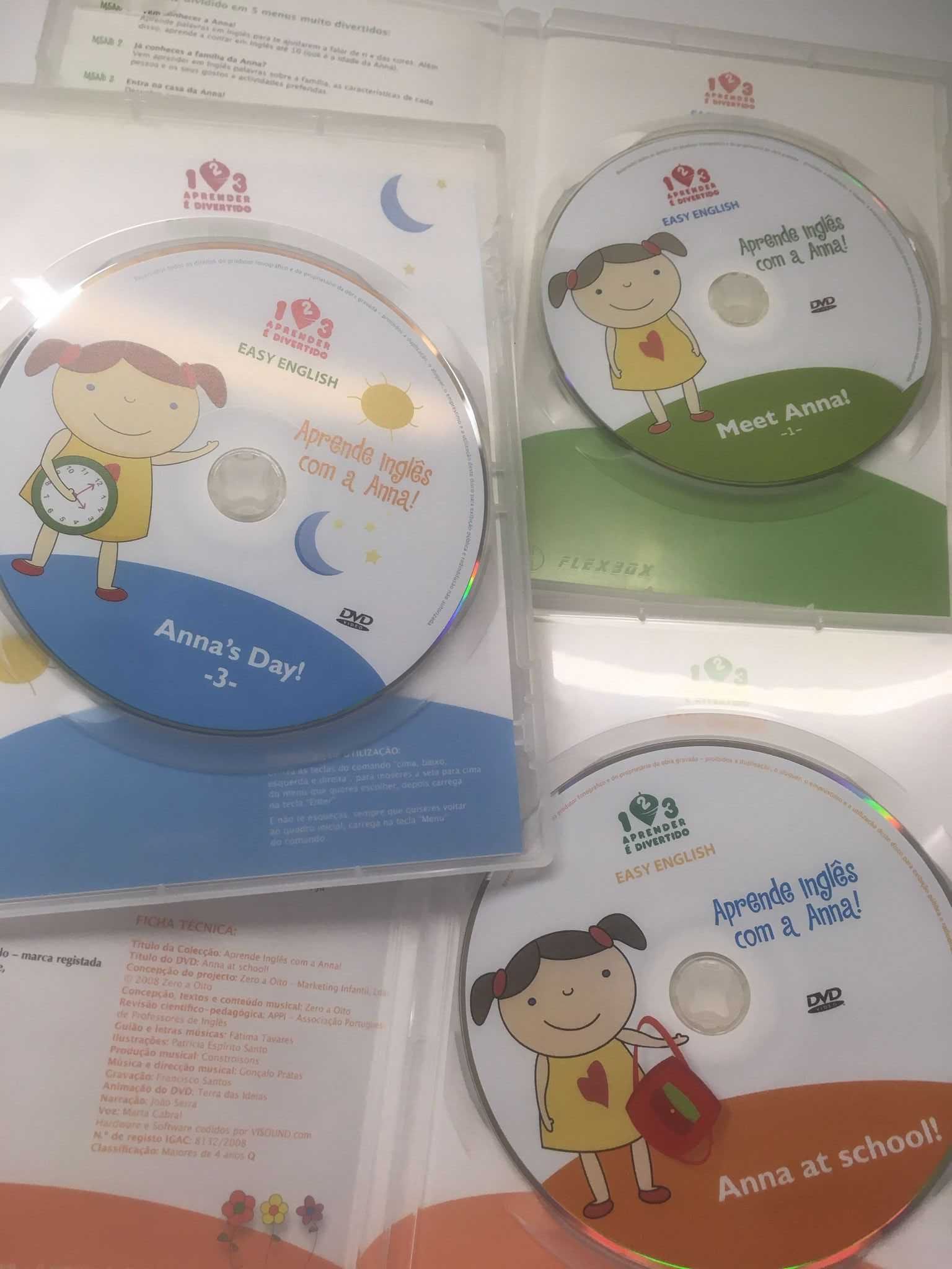 3 DVDs - Aprender Inglês com a Anna