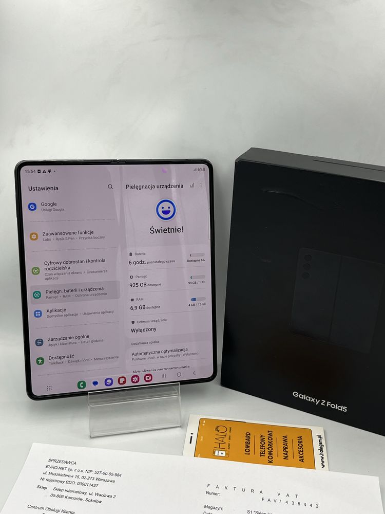 Jak Nowy Samsung Z Fold 5 5G 12/1TB Gwarancja z EuroNet, Halo gsm Łódź