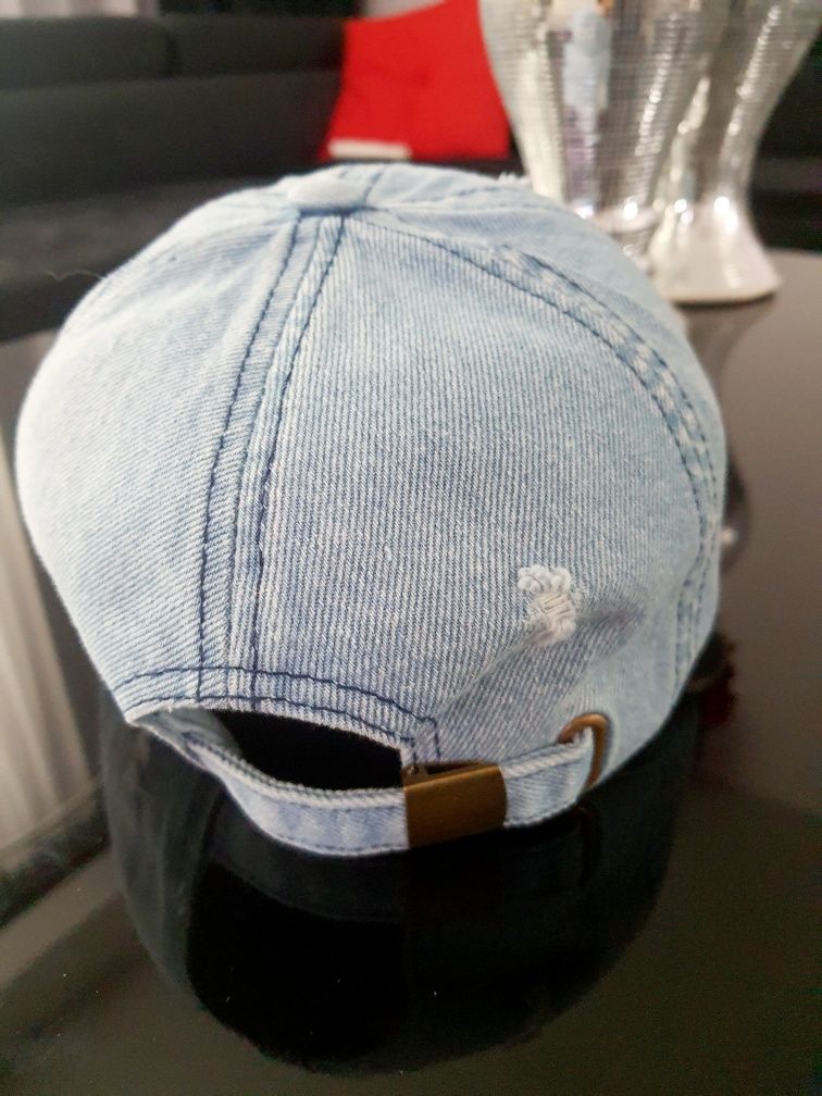Celine czapka z daszkiem jeans niebieska