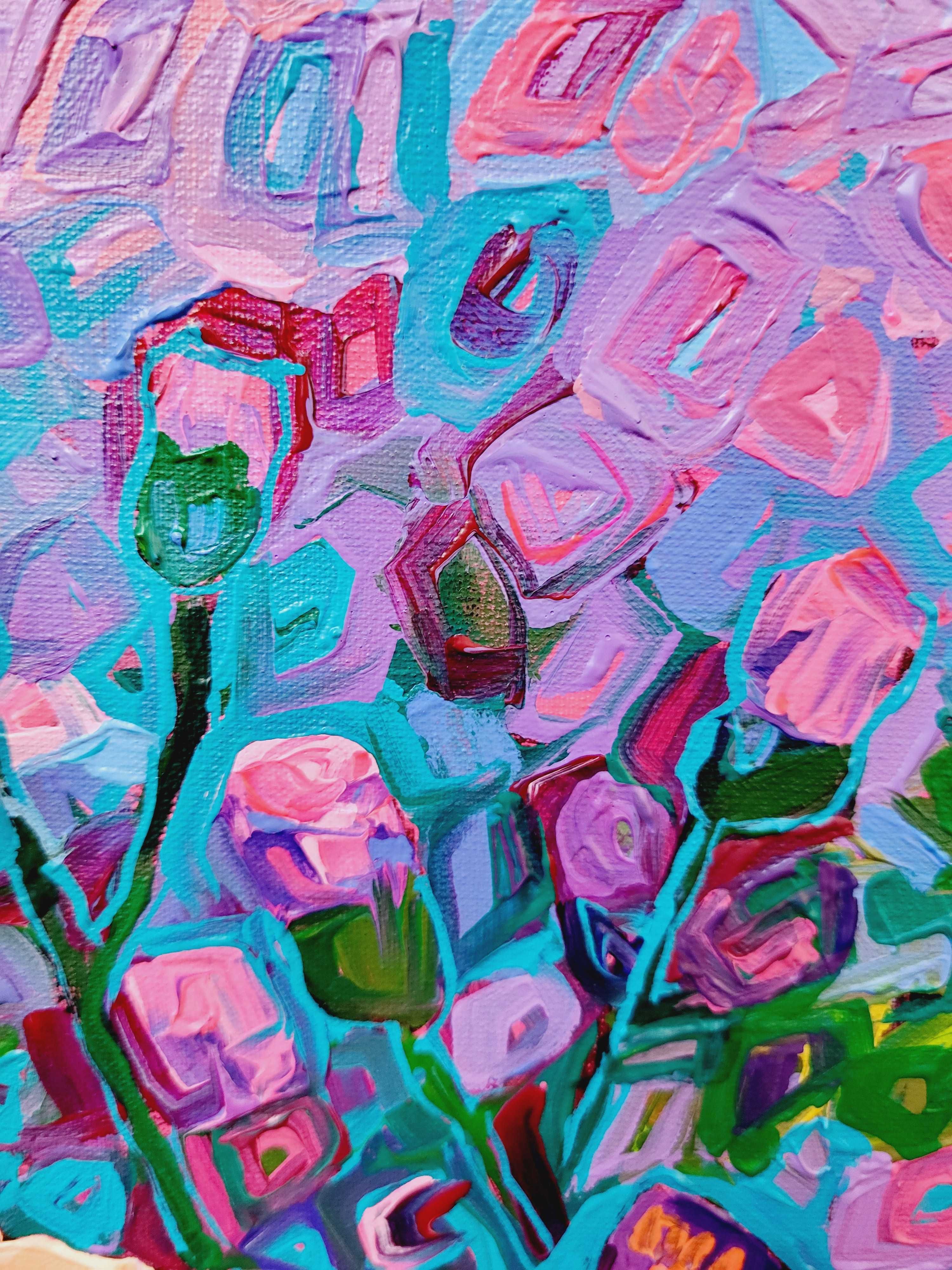 Oryginalny obraz akrylowy motyle na płótnie 50x70 cm abstrakcja natury