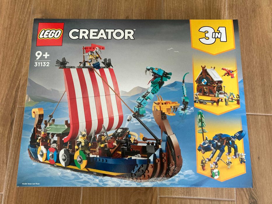 LEGO 31132 Creator 3w1, Statek wikingów i wąż z Midgardu nowe Inpost