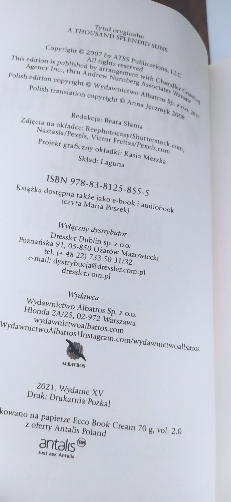 Tysiąc Wspaniałych Słońc Khaled Hosseini