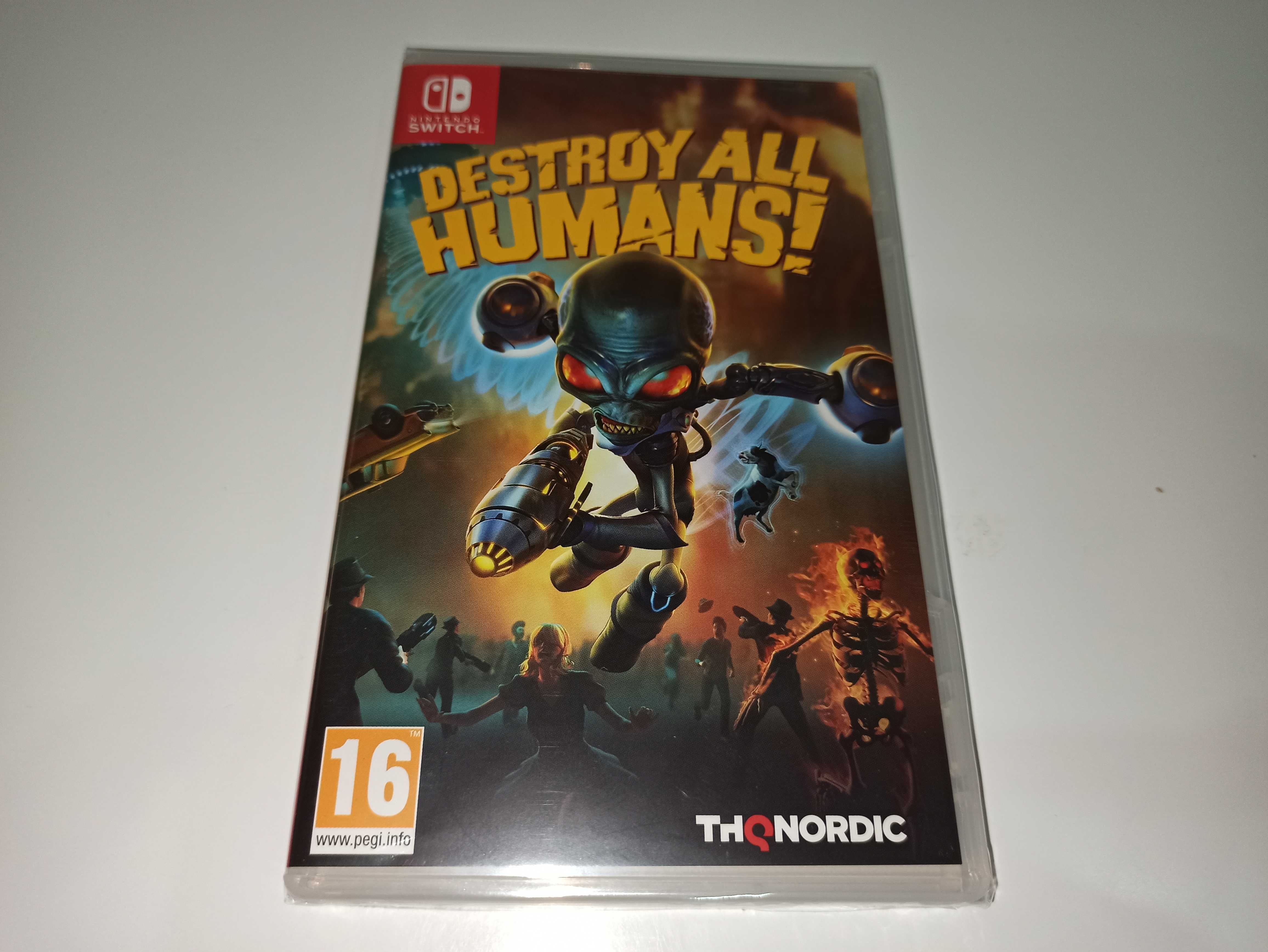 nintendo switch DESTROY ALL HUMANS nowa! Folia kosmita na ziemi:)