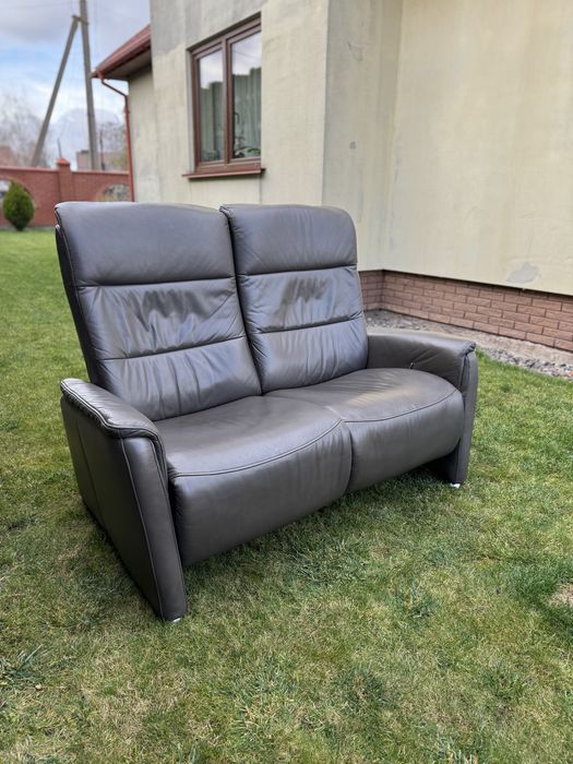 Шкіряний диван, реклайнер диван, коричневий диван, диван 1,45см