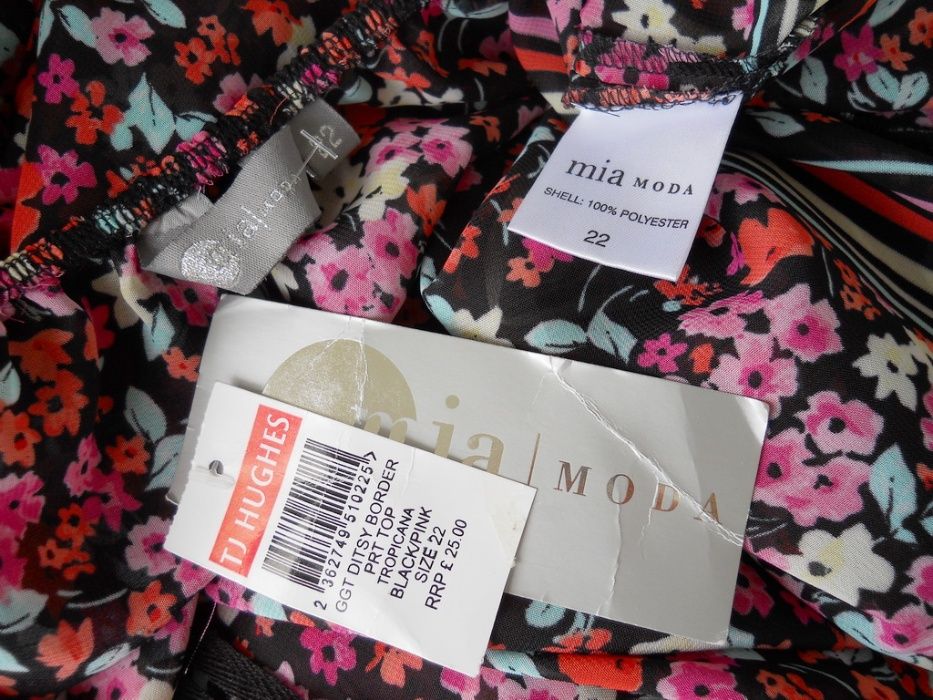 Mia Moda Nowa Tunika Zwiewna Kwiecista na Lato Duża r.50