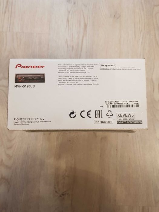 Radio Samochodowe PIONEER MVH-S120UB RADIO USB MP3 AUX iPod iPhone