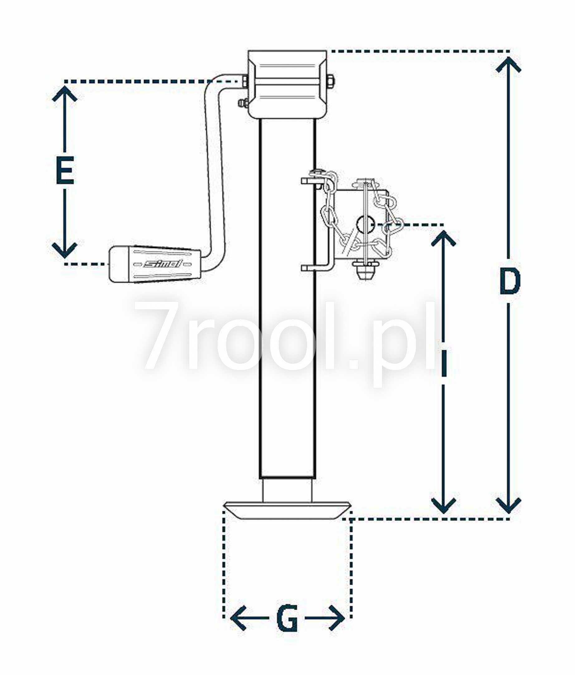 Stopa podporowa 560 mm, 900 kg, Simol LT2153