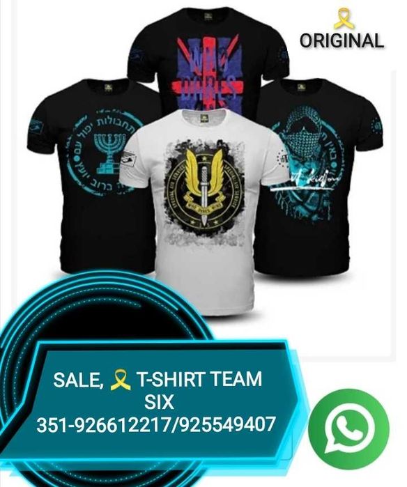 T-SHIRTs ORIGINAIS TEAM SIX 100% ALGODÃO COM ARTE REFORÇADA.